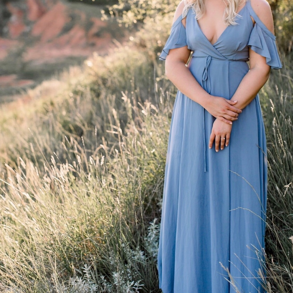 Dusty Blue lulus wrap dress
